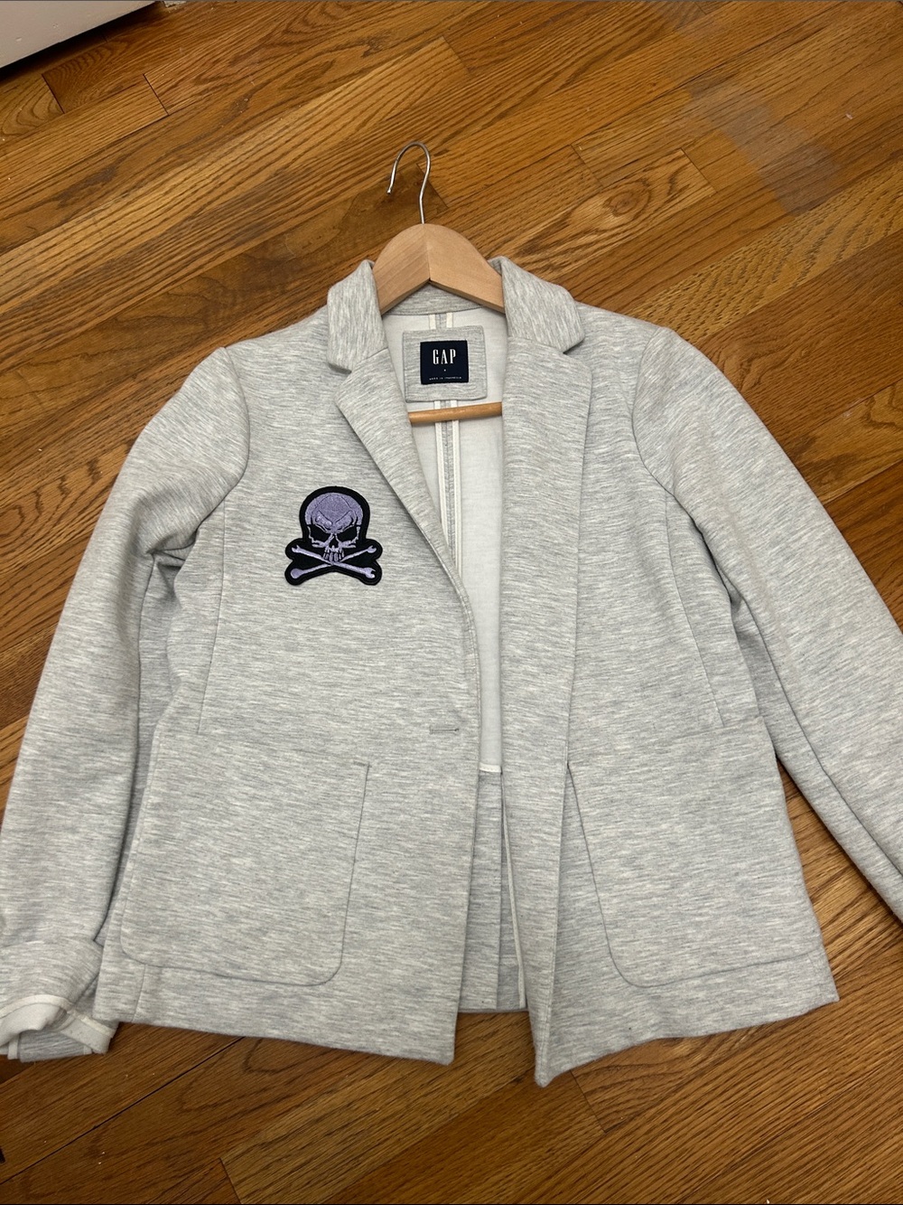 GAP preppy jersey Blazer with Skull Patch M